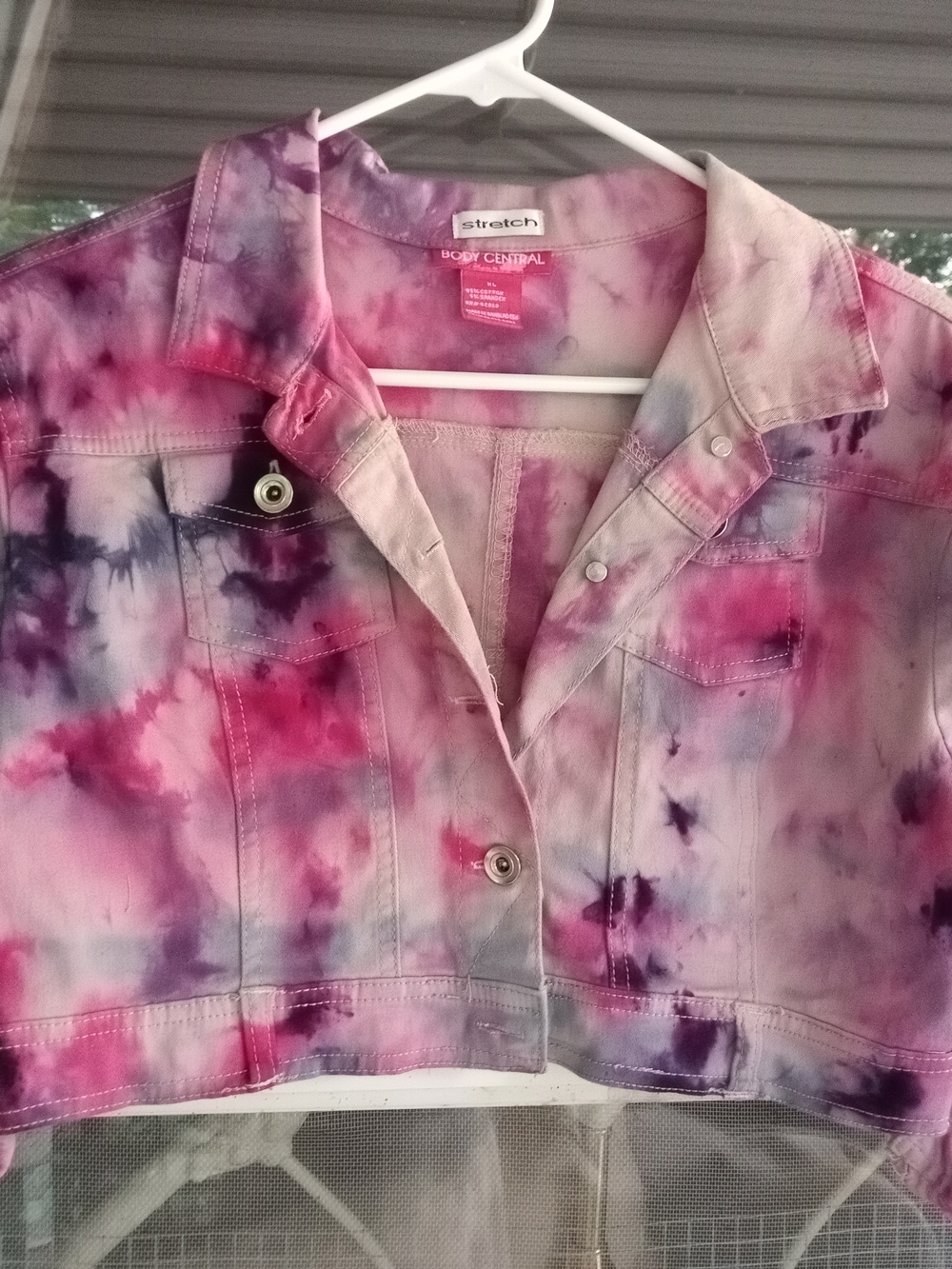 Body Central Pink & Purple Tie-Dye Cropped Top